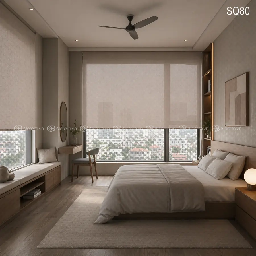 Rèm cuốn lưới vân bố SQ80 2 rem cuon luoi van bo SQ80