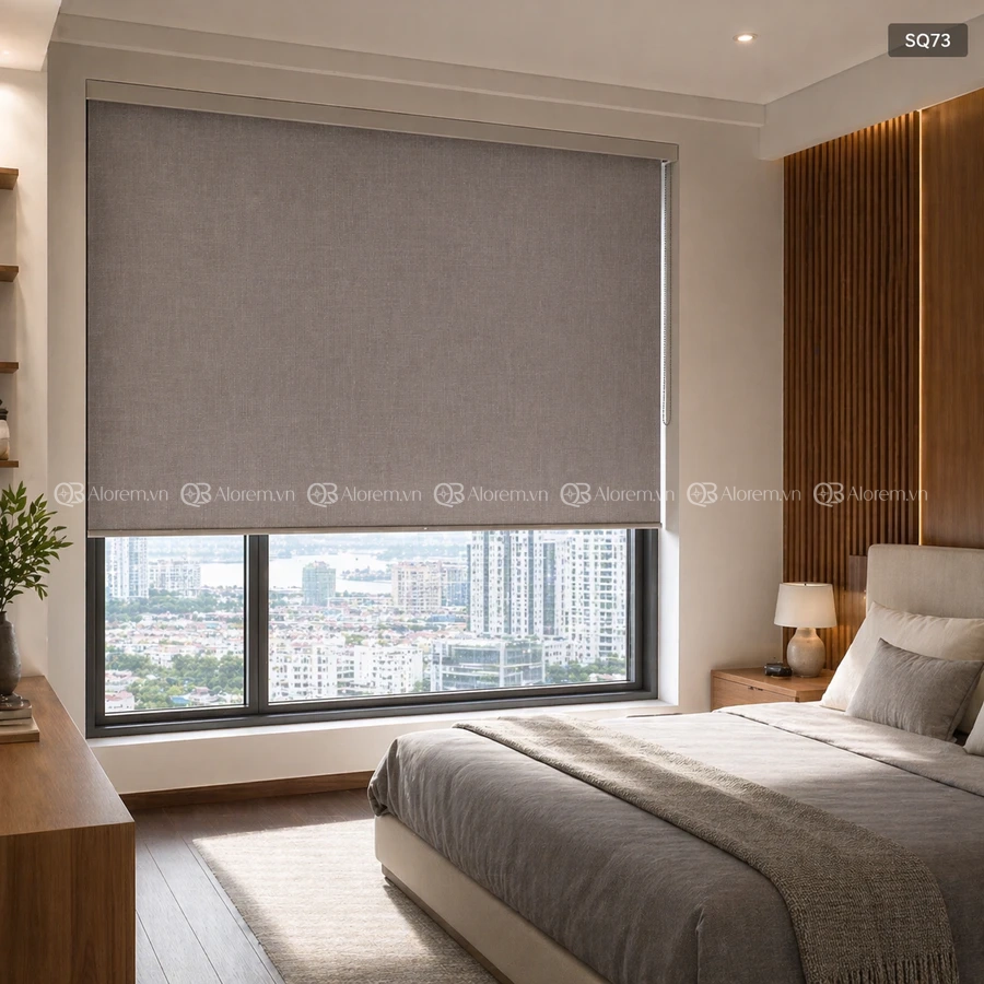 Rèm cuốn trơn vải dệt 3 lớp SQ73 2 rem cuon tron vai det 3 lop SQ73