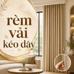 rèm vải kéo dây