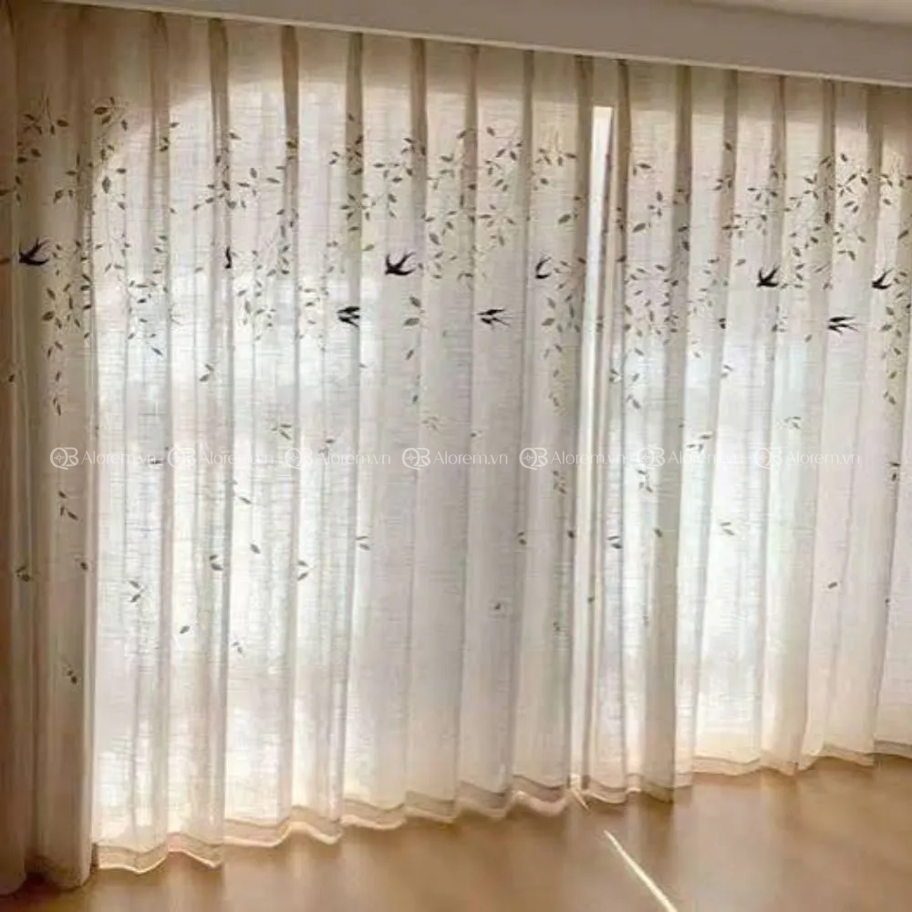 rèm vải hoạ tiết
