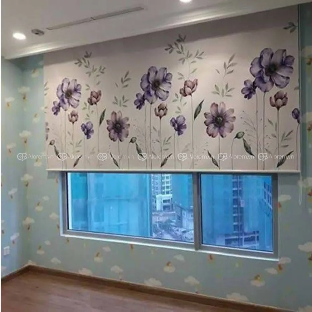 rèm vải hoạ tiết