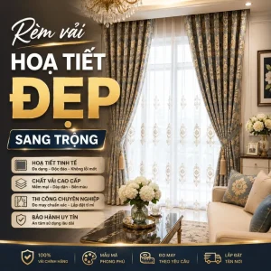 rèm vải hoạ tiết