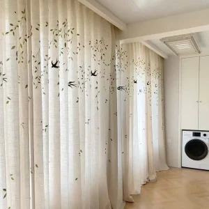 Rèm vải line họa tiết LN14