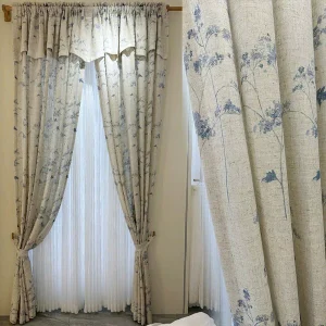 Rèm vải line họa tiết LN9