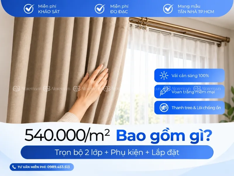 Bảng báo giá rèm vải chống nắng tại Alorem