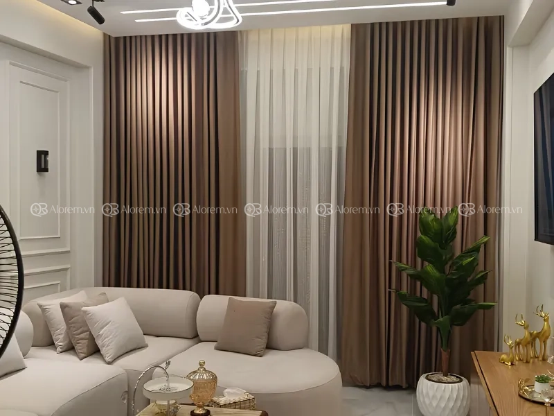 Rèm vải dệt 3 lớp cao cấp tại Alorem